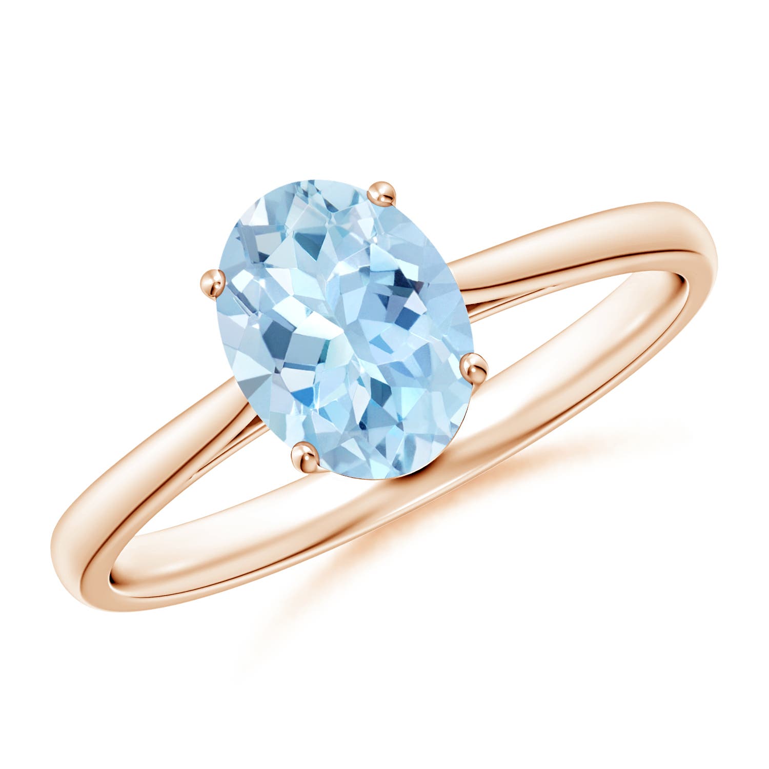 AAA - Aquamarine / 1 CT / 14 KT Rose Gold