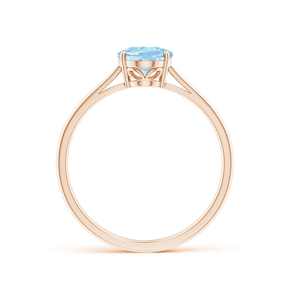8x6mm AAA Oval Solitaire Aquamarine Engagement Ring in Rose Gold side 199