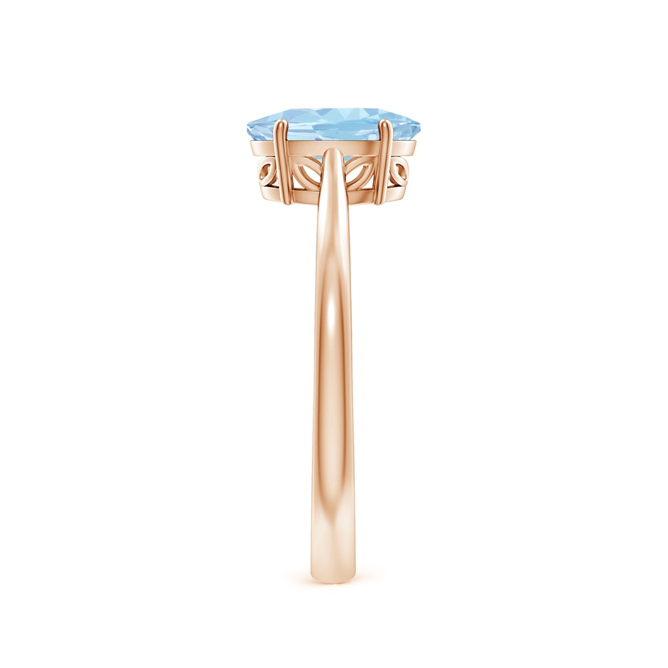 8x6mm AAA Oval Solitaire Aquamarine Engagement Ring in Rose Gold side 299