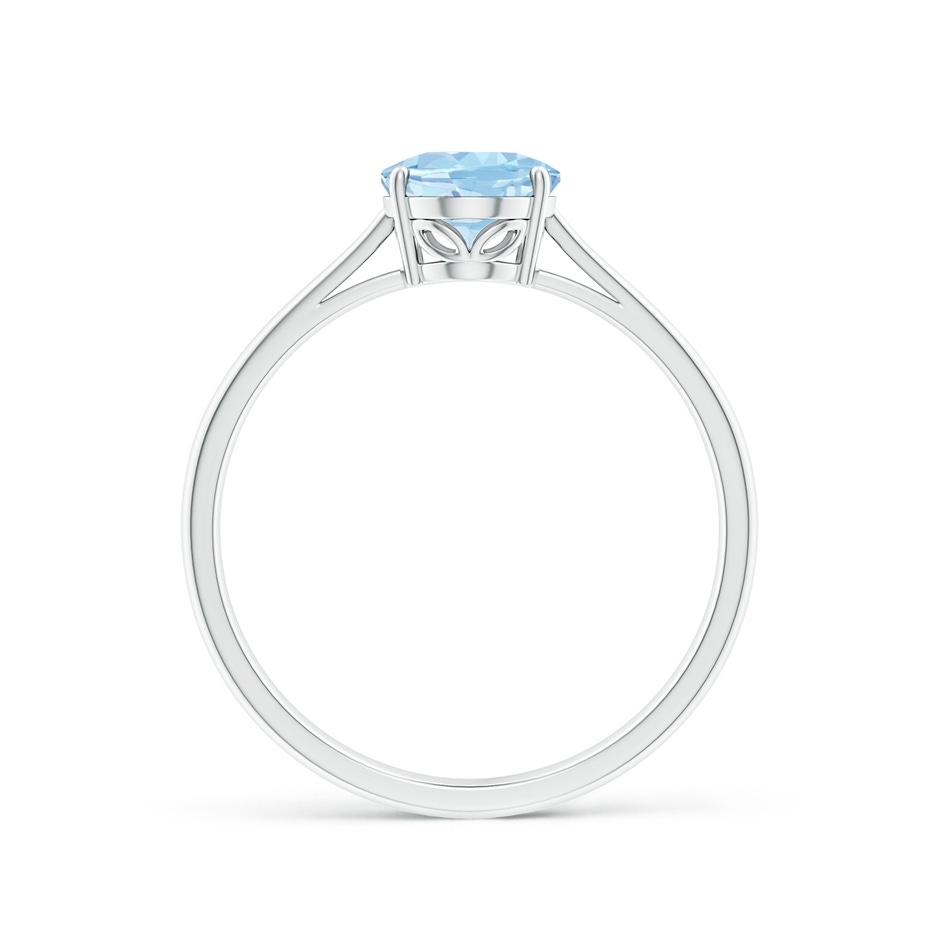 8x6mm AAA Oval Solitaire Aquamarine Engagement Ring in S999 Silver side 199