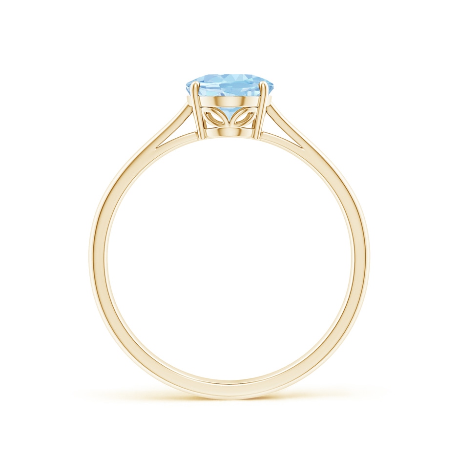 8x6mm AAA Oval Solitaire Aquamarine Engagement Ring in Yellow Gold side 199