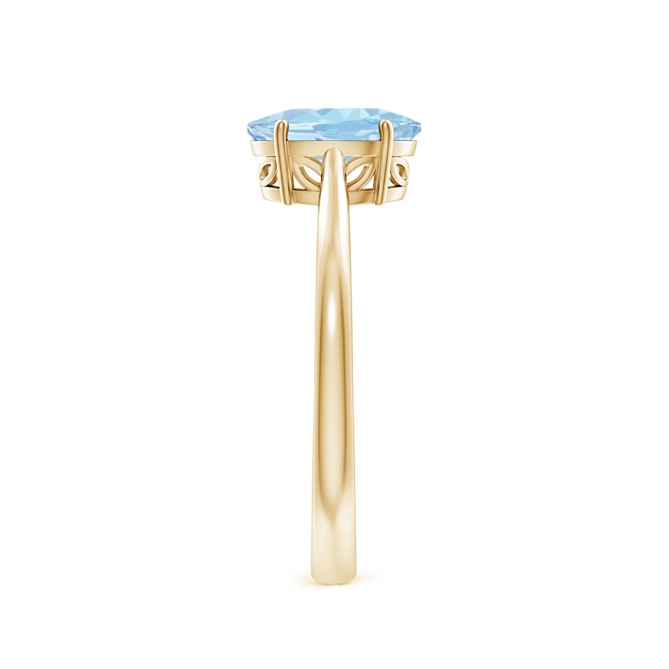 8x6mm AAA Oval Solitaire Aquamarine Engagement Ring in Yellow Gold side 299