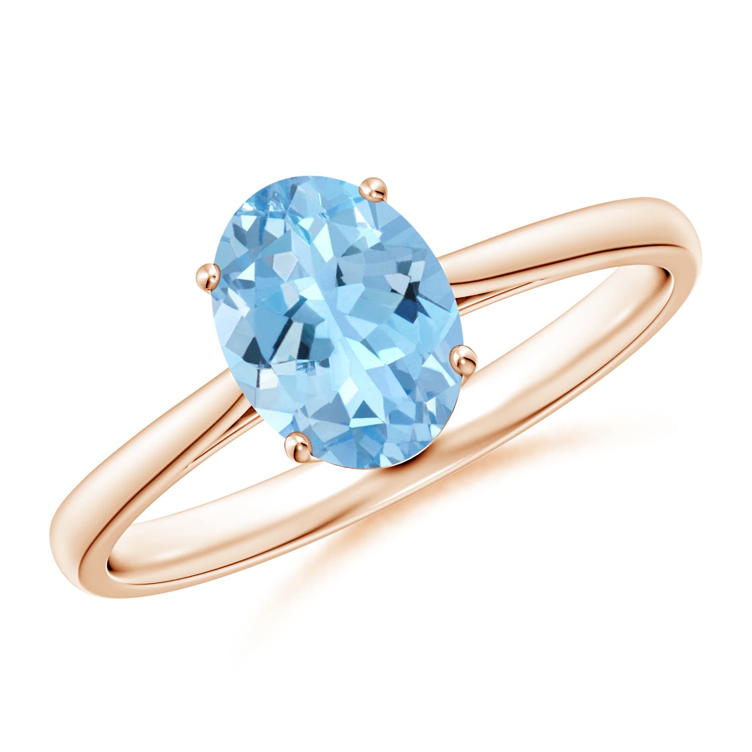 AAAA - Aquamarine / 1 CT / 14 KT Rose Gold