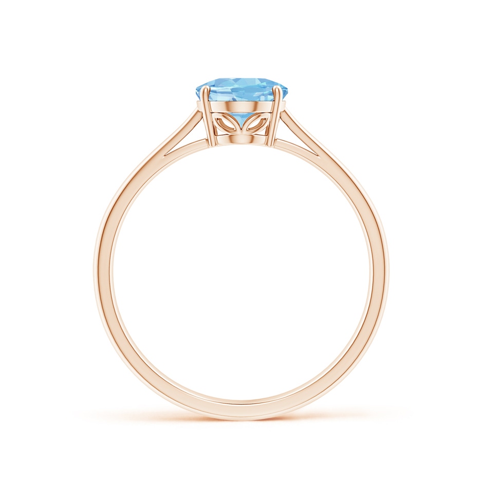 8x6mm AAAA Oval Solitaire Aquamarine Engagement Ring in Rose Gold side 199