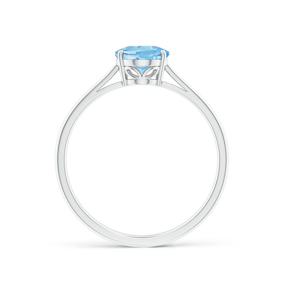 8x6mm AAAA Oval Solitaire Aquamarine Engagement Ring in White Gold side 199