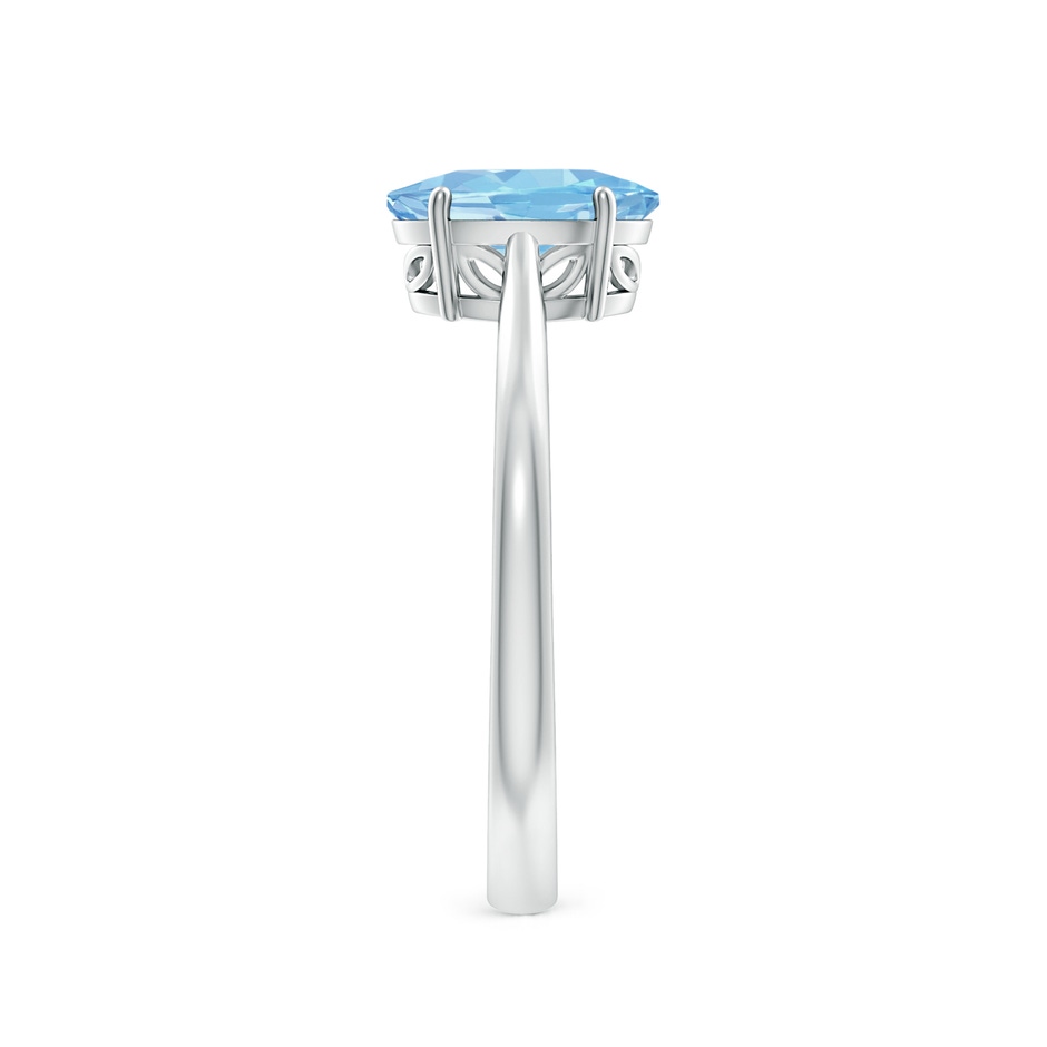 8x6mm AAAA Oval Solitaire Aquamarine Engagement Ring in White Gold side 299