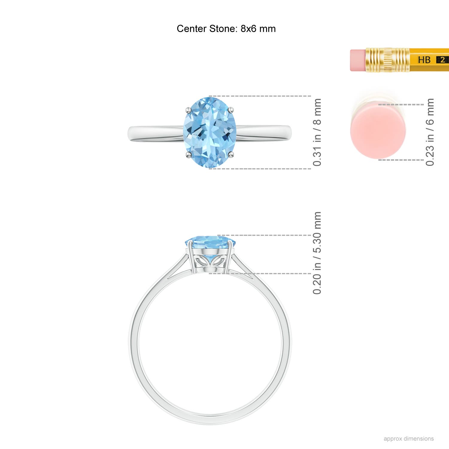 AAAA - Aquamarine / 1 CT / 14 KT White Gold