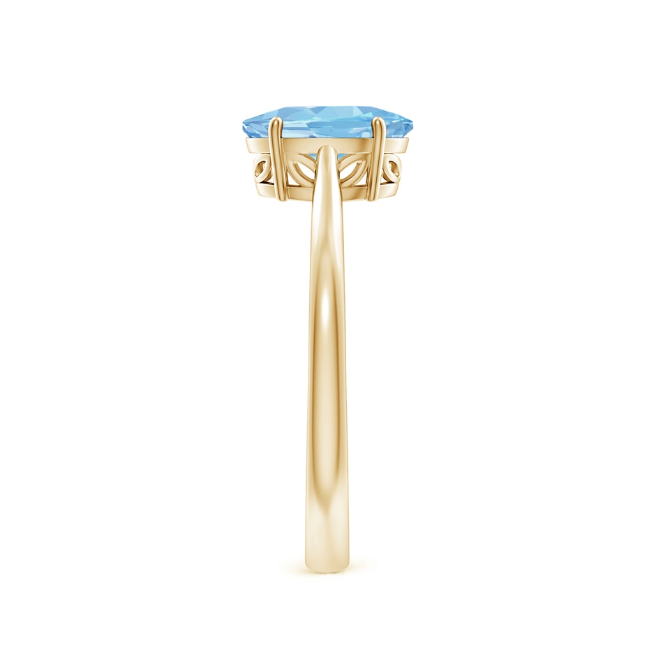 8x6mm AAAA Oval Solitaire Aquamarine Engagement Ring in Yellow Gold side 299