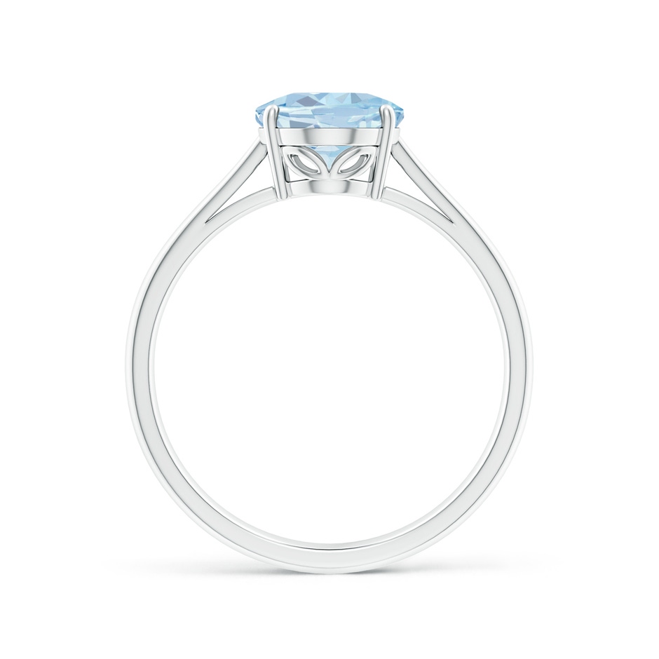 9x7mm A Oval Solitaire Aquamarine Engagement Ring in P950 Platinum side 199