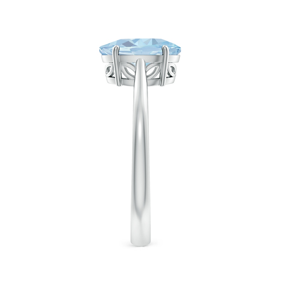 9x7mm A Oval Solitaire Aquamarine Engagement Ring in P950 Platinum side 299