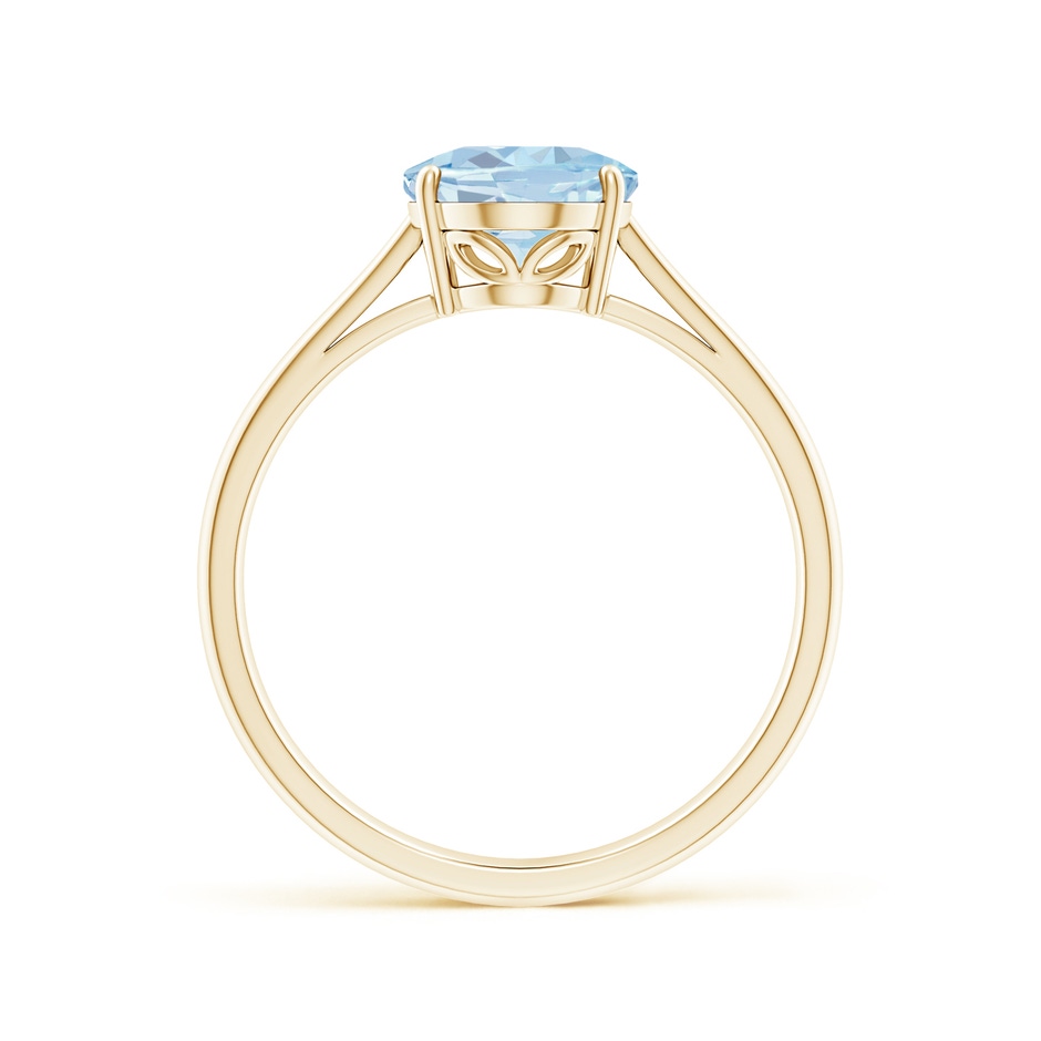 9x7mm A Oval Solitaire Aquamarine Engagement Ring in Yellow Gold side 199