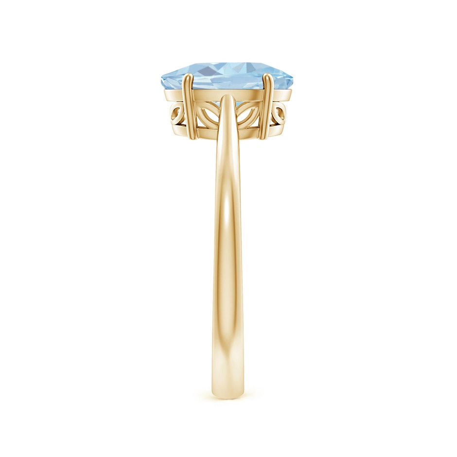 9x7mm A Oval Solitaire Aquamarine Engagement Ring in Yellow Gold side 299