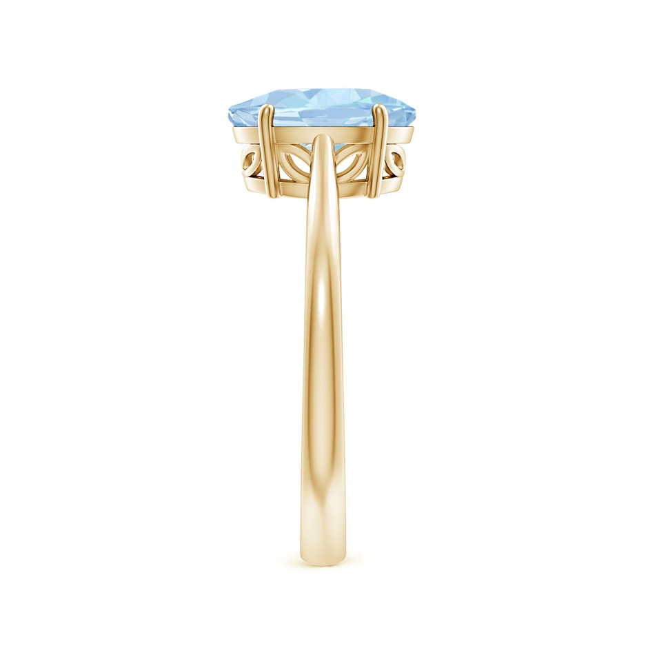 9x7mm AA Oval Solitaire Aquamarine Engagement Ring in 18K Yellow Gold side 299