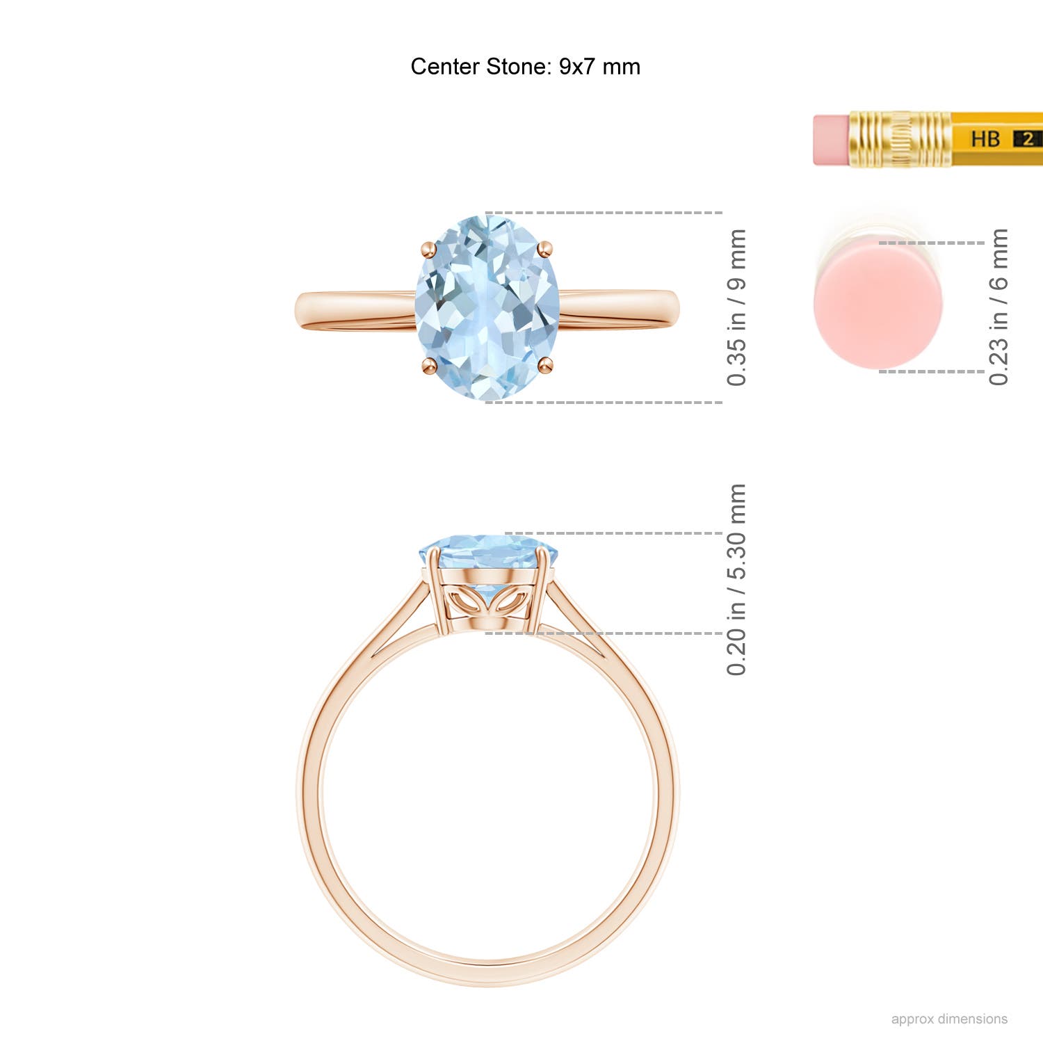 AA - Aquamarine / 1.5 CT / 14 KT Rose Gold