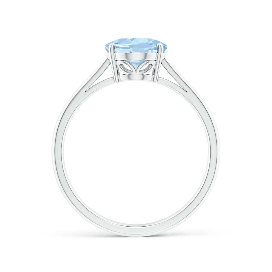 9x7mm AA Oval Solitaire Aquamarine Engagement Ring in S999 Silver side 199