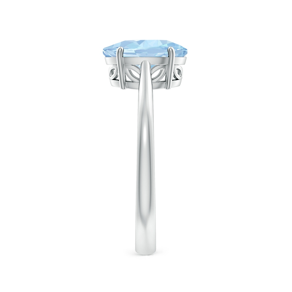 9x7mm AA Oval Solitaire Aquamarine Engagement Ring in S999 Silver side 299