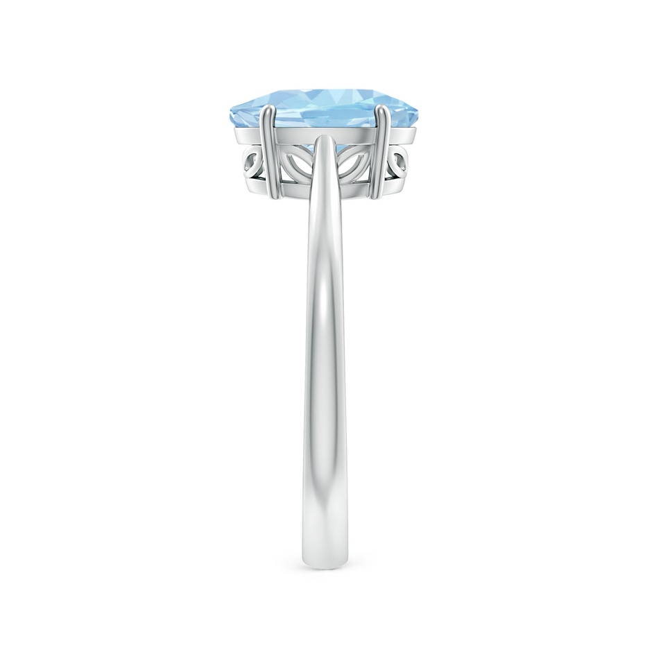 9x7mm AAA Oval Solitaire Aquamarine Engagement Ring in S999 Silver side 299