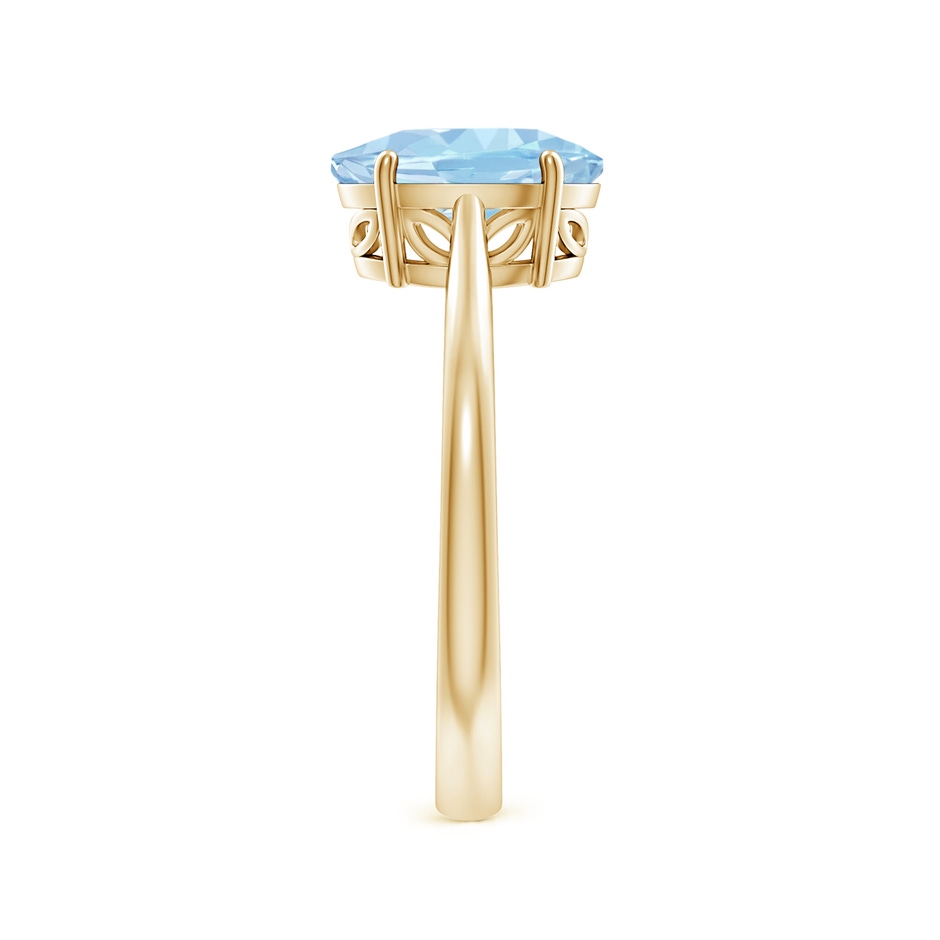 9x7mm AAA Oval Solitaire Aquamarine Engagement Ring in Yellow Gold side 299