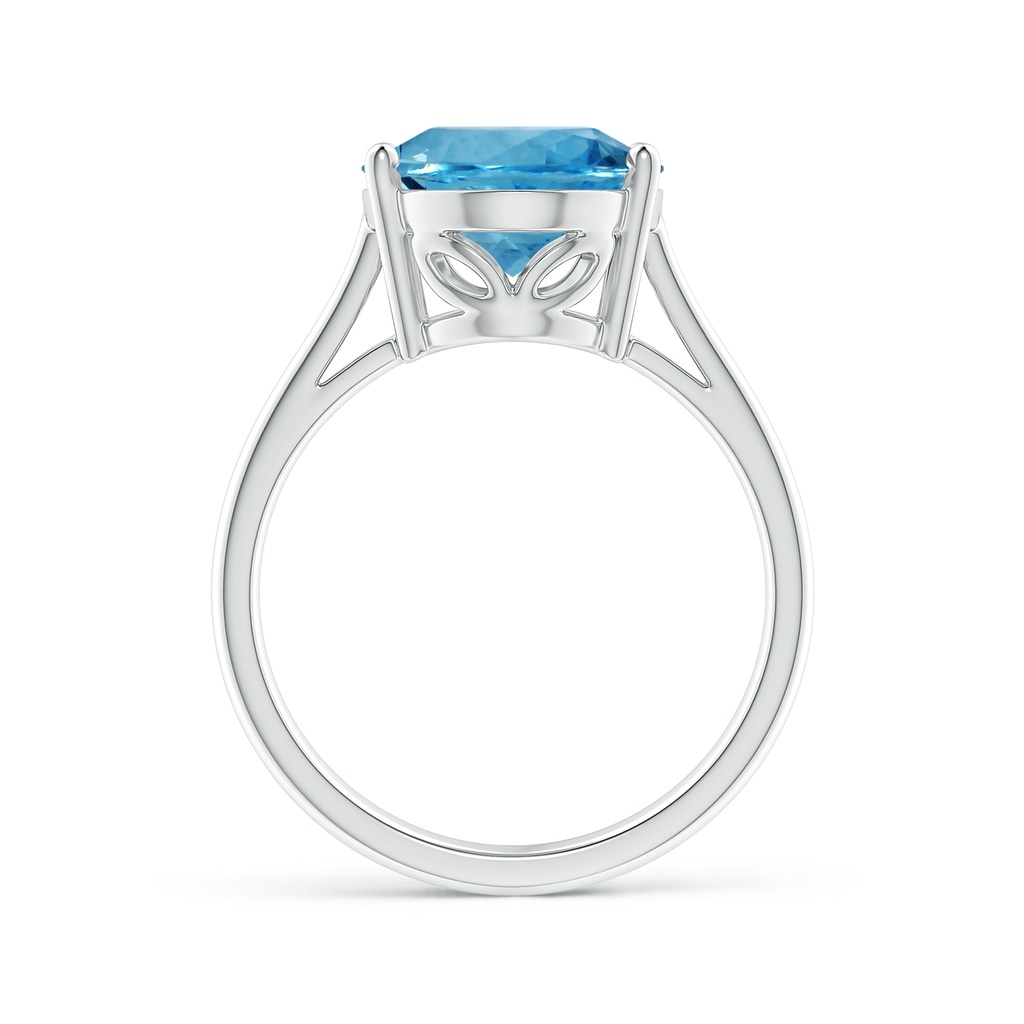 12.00x9.85x6.64mm AAA GIA Certified Oval Solitaire Aquamarine Cocktail Ring in 18K White Gold Side-1