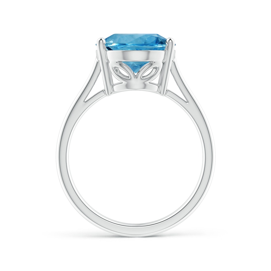 12.00x9.85x6.64mm AAA GIA Certified Oval Solitaire Aquamarine Cocktail Ring in 18K White Gold side-1