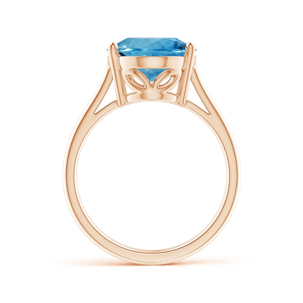 12.00x9.85x6.64mm AAA GIA Certified Oval Solitaire Aquamarine Cocktail Ring in Rose Gold Side-1