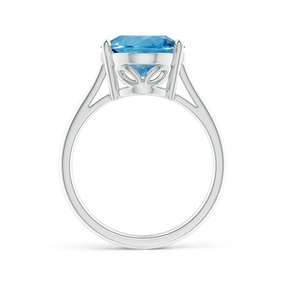 12.00x9.85x6.64mm AAA GIA Certified Oval Solitaire Aquamarine Cocktail Ring in White Gold side-1