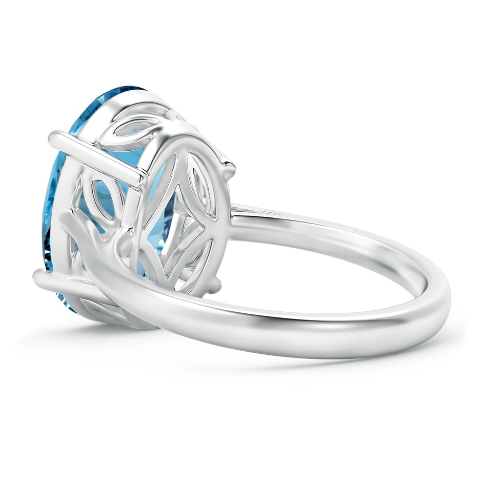 12.00x9.85x6.64mm AAA GIA Certified Oval Solitaire Aquamarine Cocktail Ring in White Gold side-2