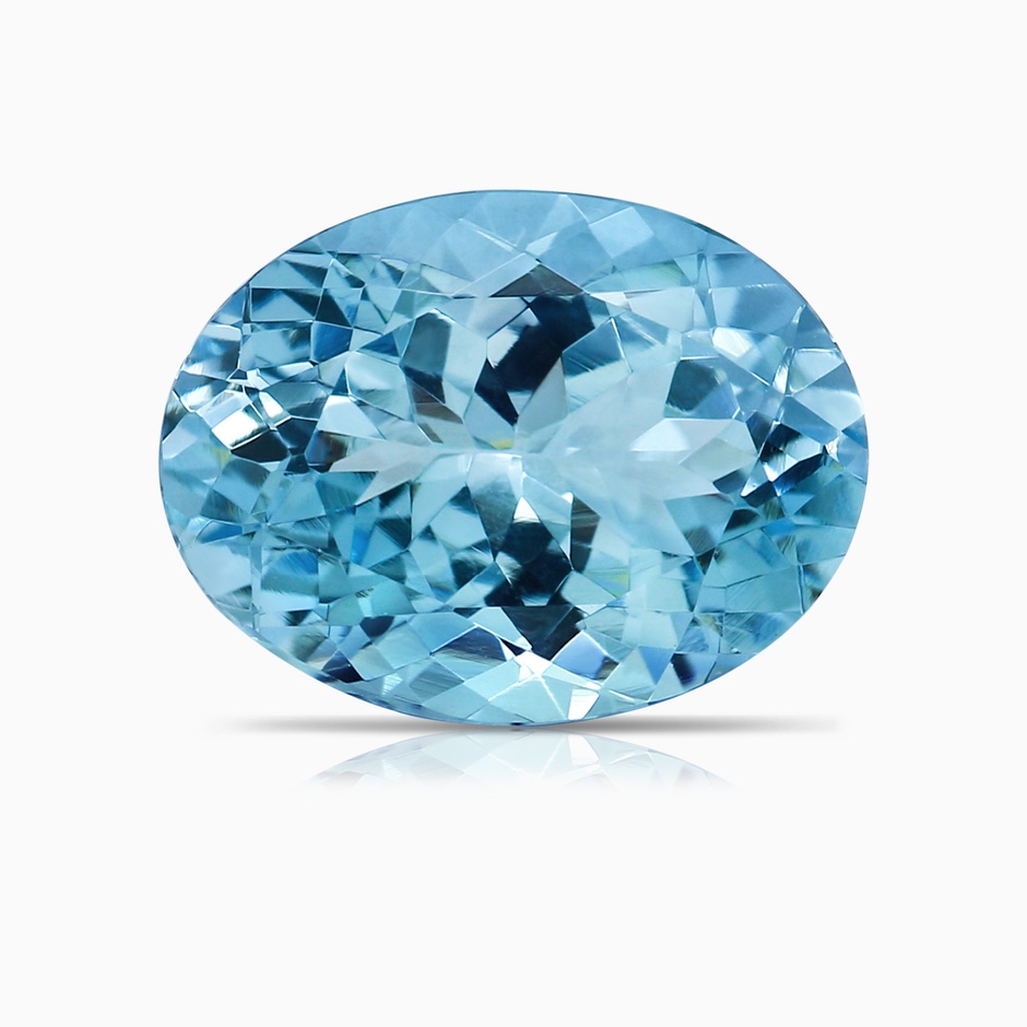 12.00x9.85x6.64mm AAA GIA Certified Oval Solitaire Aquamarine Cocktail Ring in White Gold stone