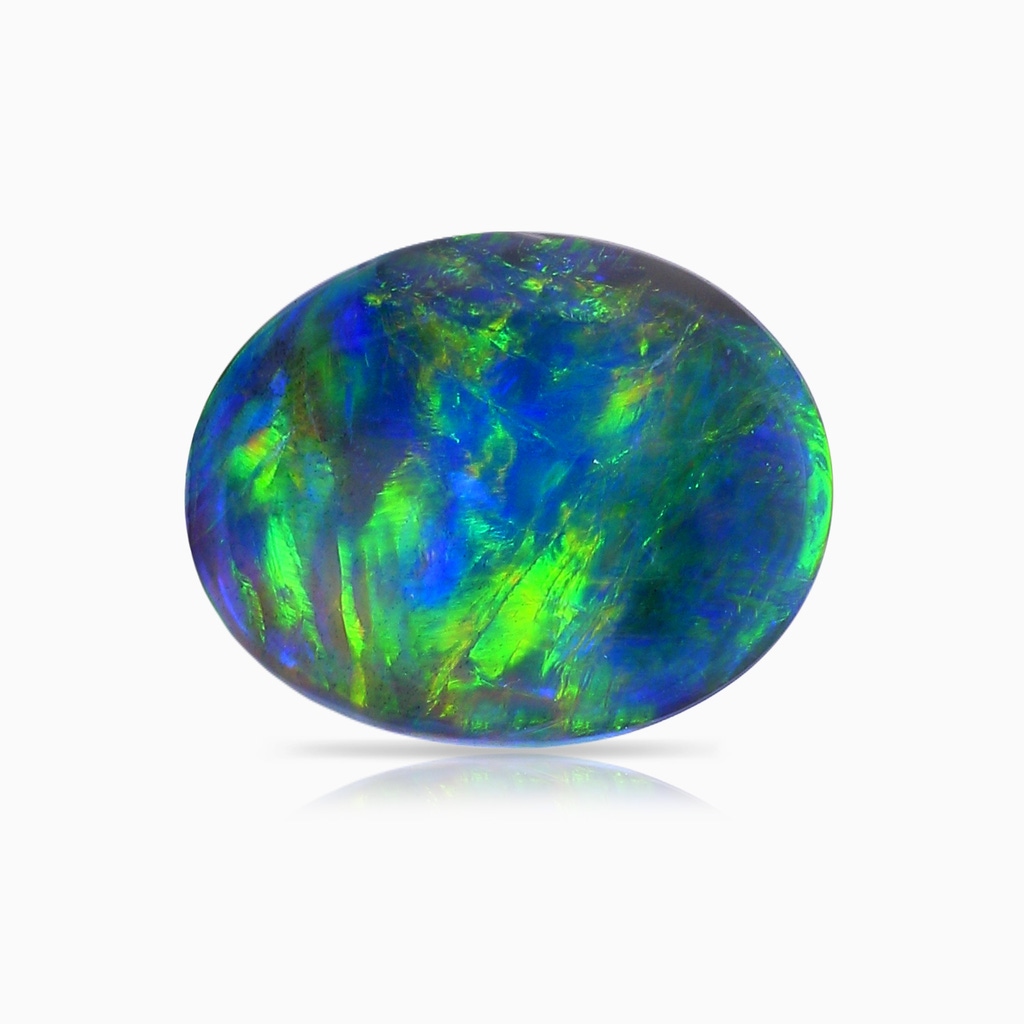 12.25x9.70x3.09mm AA Oval Solitaire Black Opal Cocktail Ring in 18K White Gold Side 799