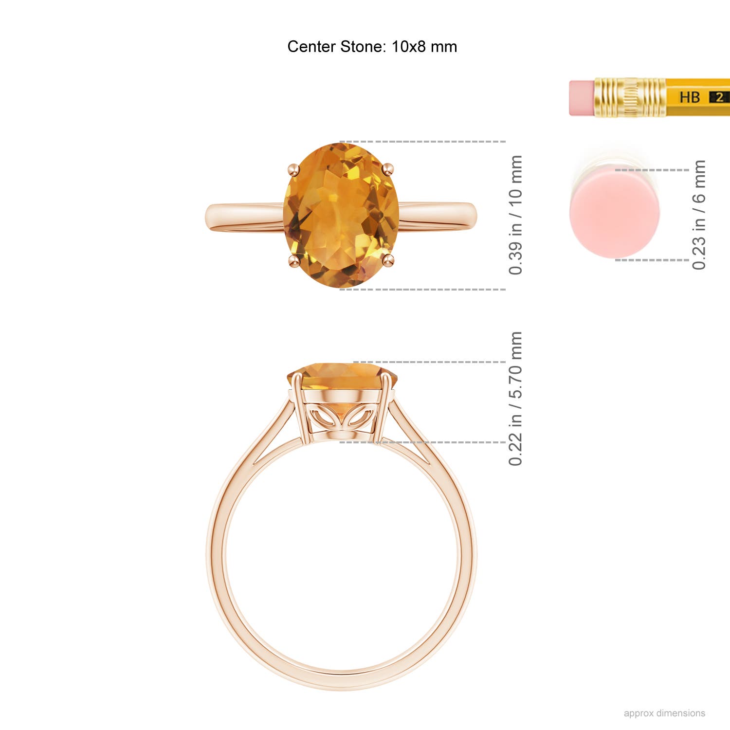 AA - Citrine / 2.5 CT / 14 KT Rose Gold