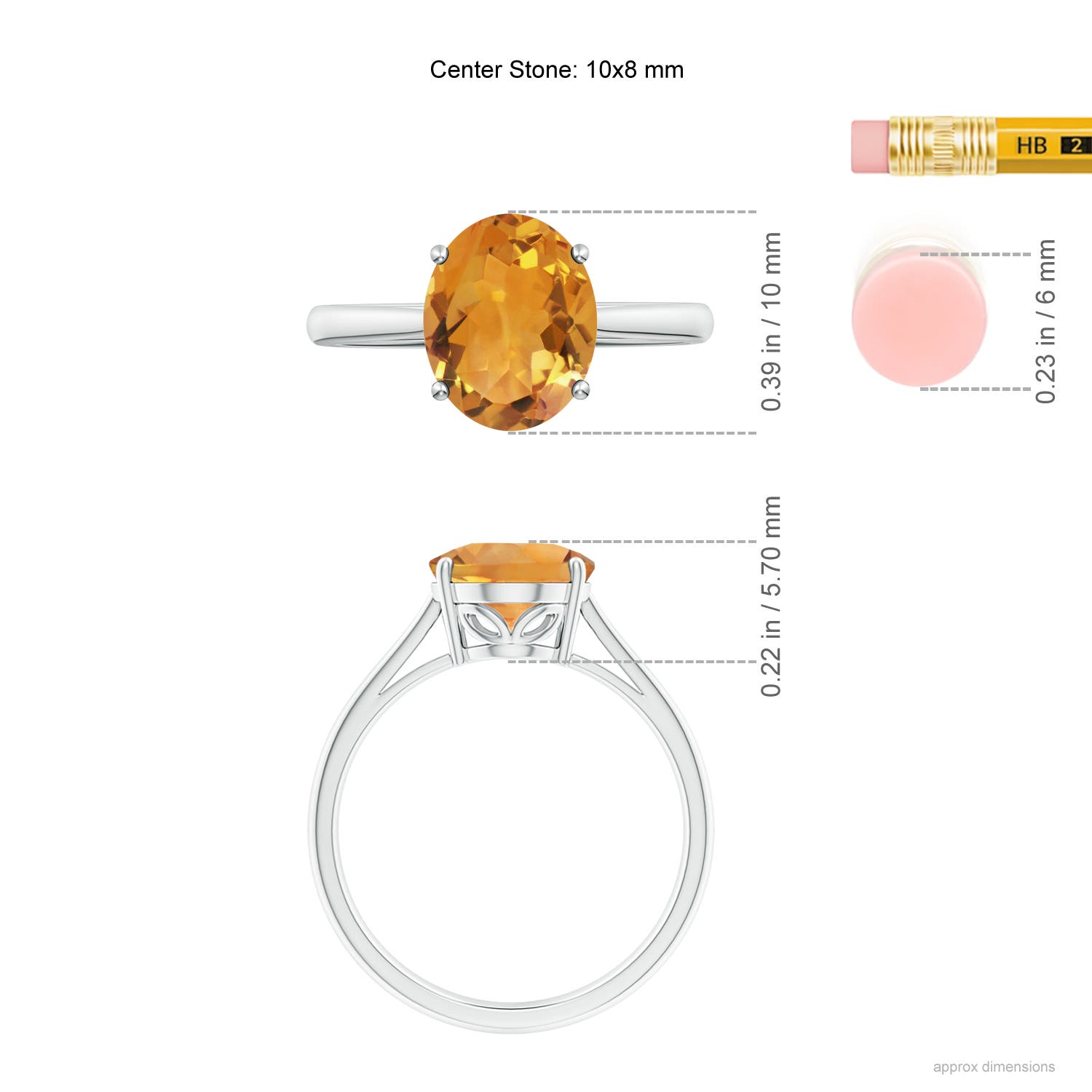 AA - Citrine / 2.5 CT / 14 KT White Gold