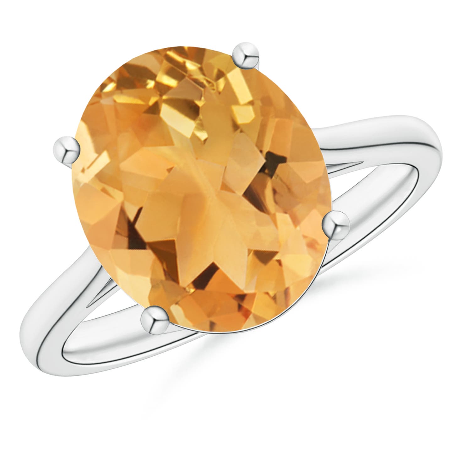 A - Citrine / 4.1 CT / 14 KT White Gold