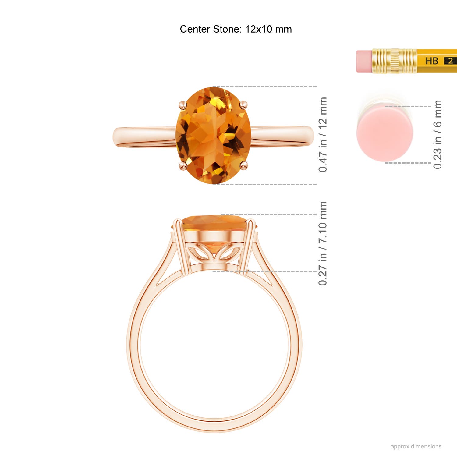 AAA - Citrine / 4.1 CT / 14 KT Rose Gold