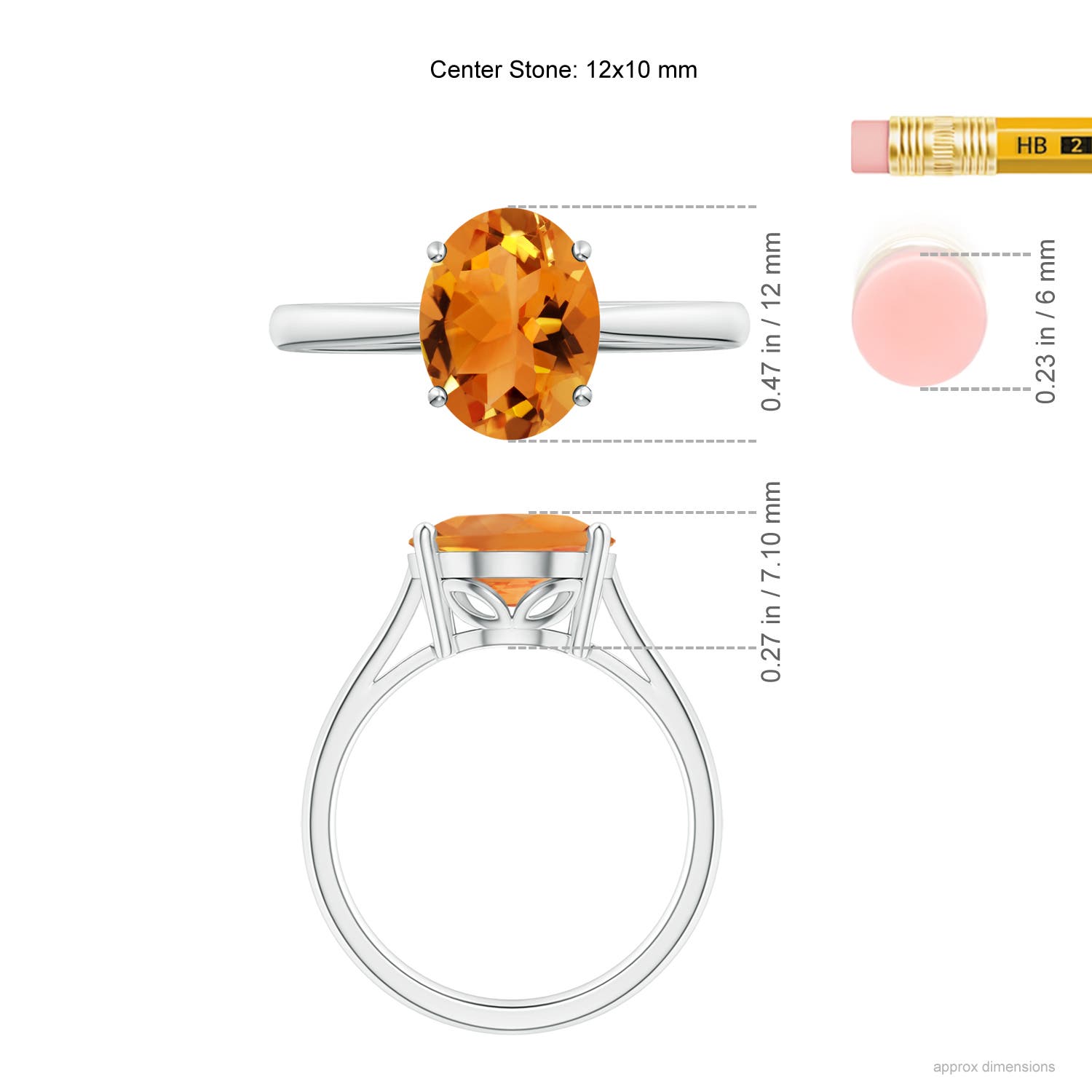 AAA - Citrine / 4.1 CT / 14 KT White Gold