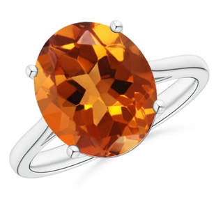 12x10mm AAAA Oval Solitaire Citrine Cocktail Ring in P950 Platinum