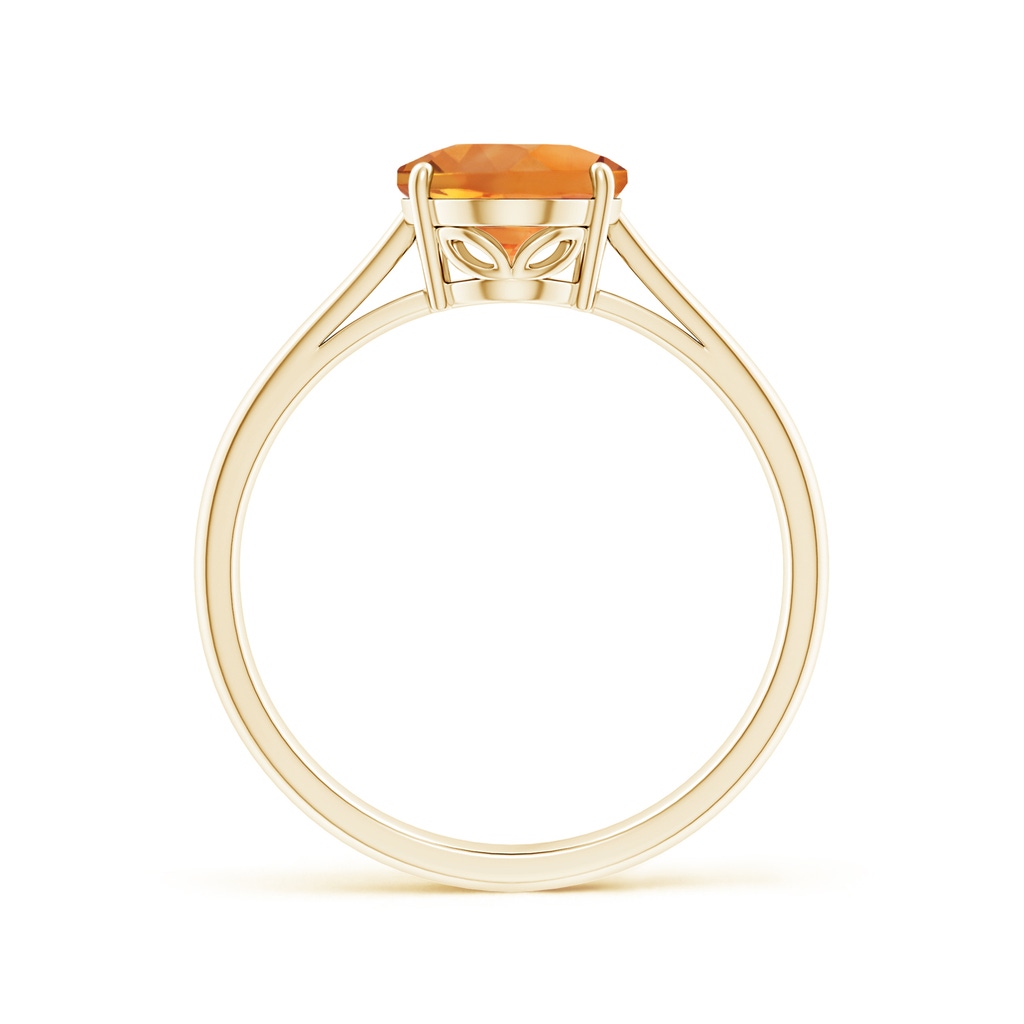 9x7mm AAA Oval Solitaire Citrine Cocktail Ring in Yellow Gold Side 199