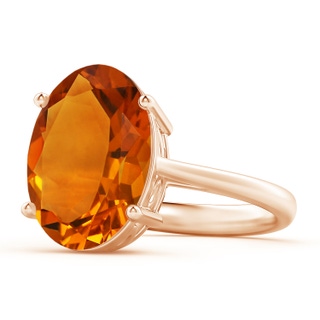 12.01x9.97x6.70mm AAAA GIA Certified Oval Solitaire Citrine Cocktail Ring in 10K Rose Gold