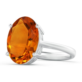 12.01x9.97x6.70mm AAAA GIA Certified Oval Solitaire Citrine Cocktail Ring in White Gold