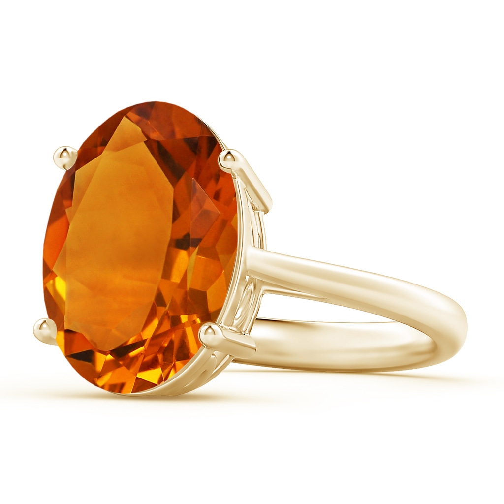 12.01x9.97x6.70mm AAAA GIA Certified Oval Solitaire Citrine Cocktail Ring in Yellow Gold