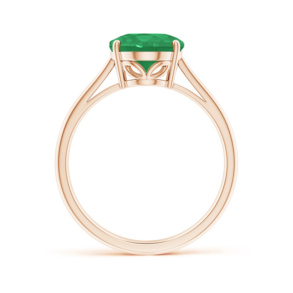 10x8mm A Oval Solitaire Emerald Cocktail Ring in Rose Gold side 199