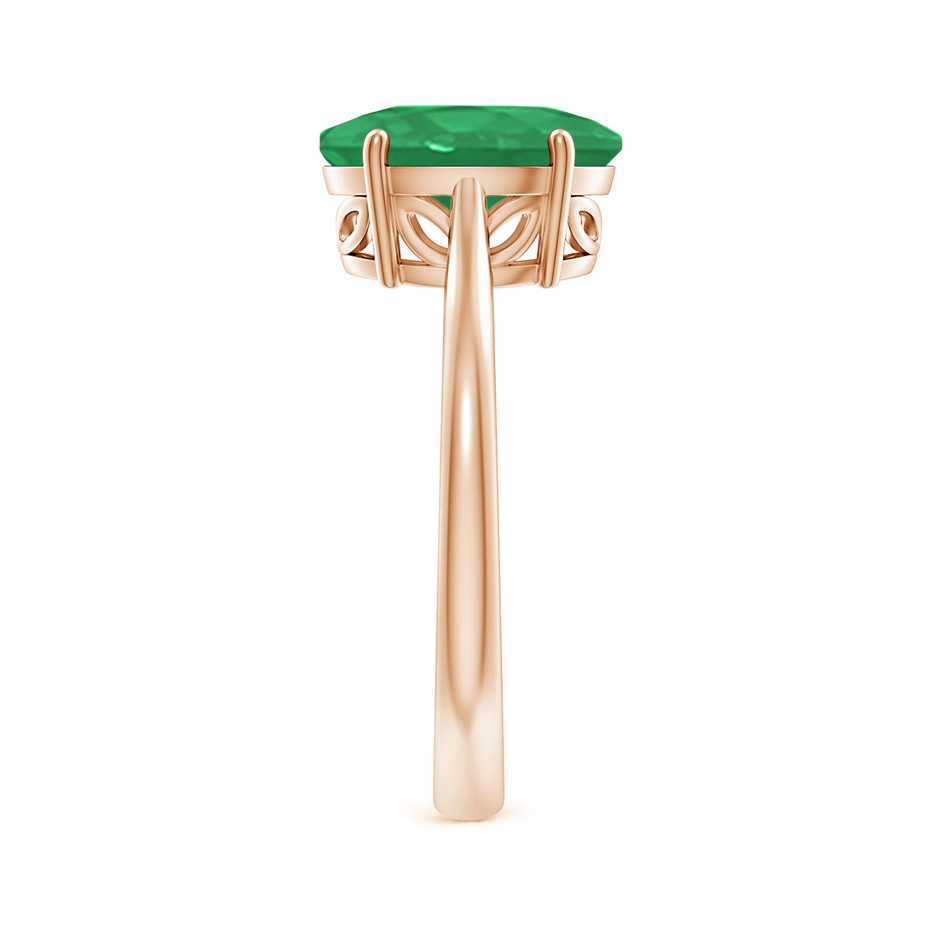 10x8mm A Oval Solitaire Emerald Cocktail Ring in Rose Gold side 299