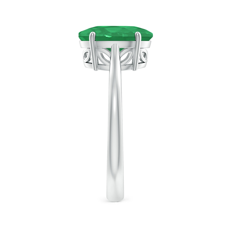 10x8mm A Oval Solitaire Emerald Cocktail Ring in White Gold side 299