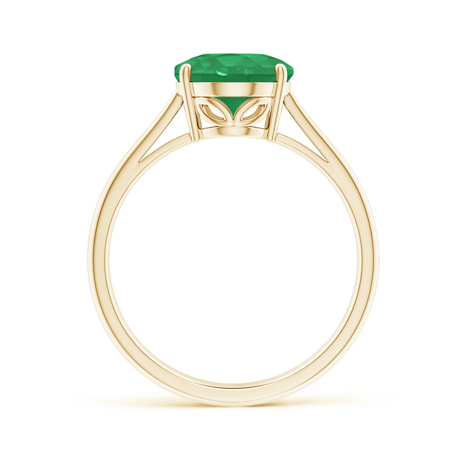 10x8mm A Oval Solitaire Emerald Cocktail Ring in Yellow Gold side 199