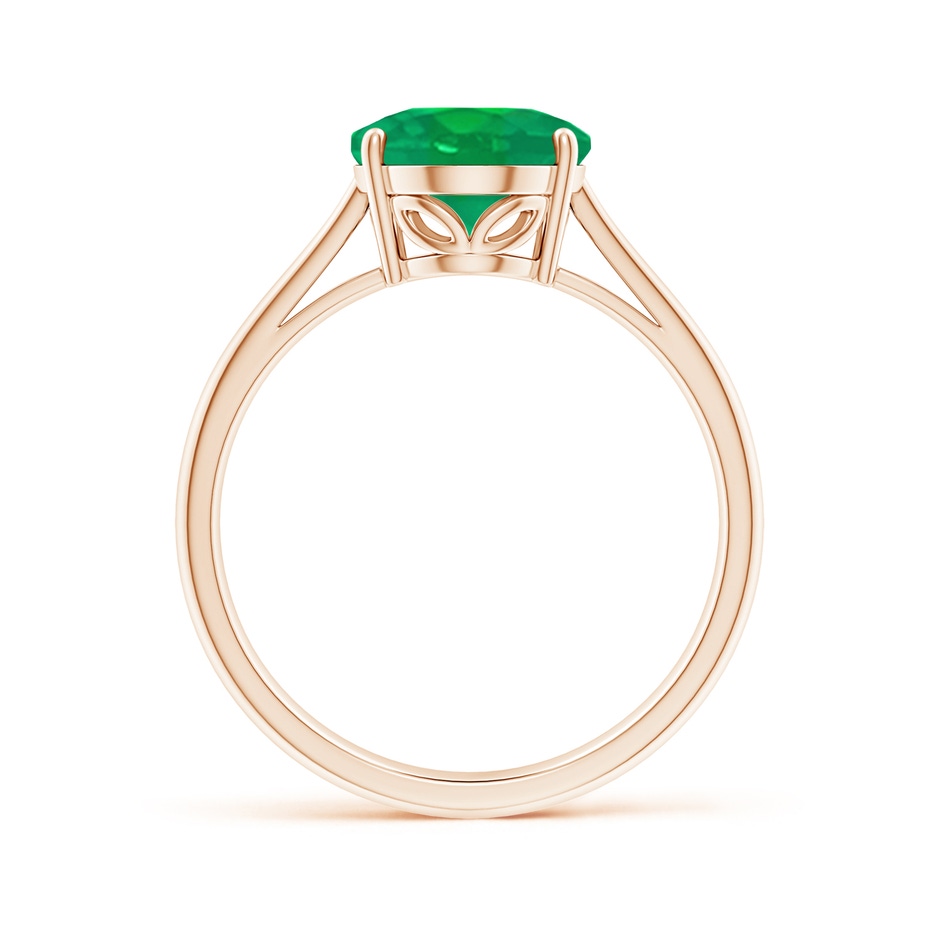 10x8mm AA Oval Solitaire Emerald Cocktail Ring in Rose Gold side 199