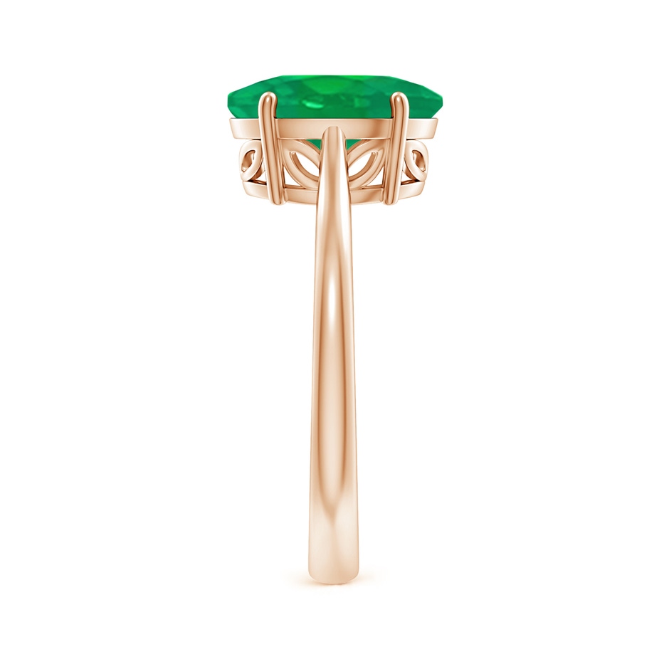 10x8mm AA Oval Solitaire Emerald Cocktail Ring in Rose Gold side 299