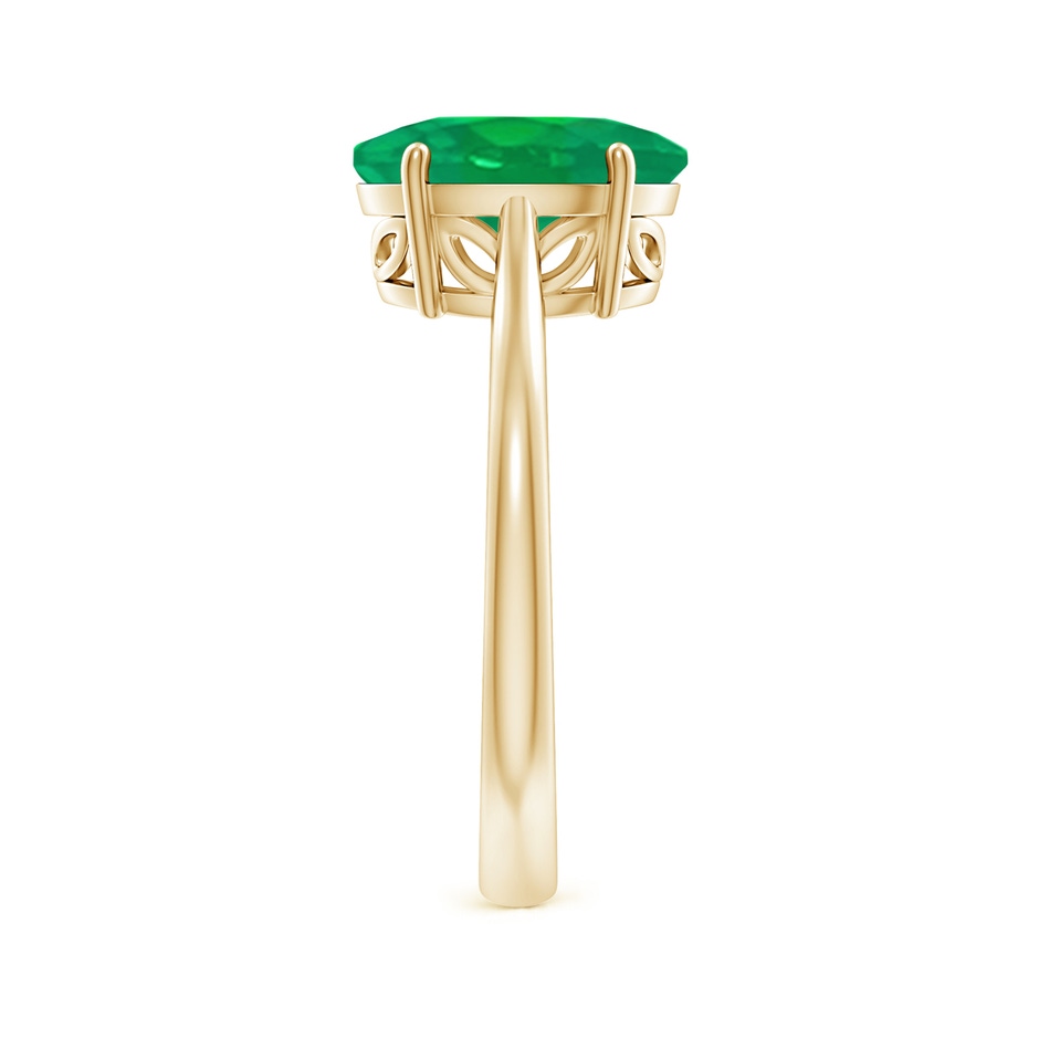 10x8mm AA Oval Solitaire Emerald Cocktail Ring in Yellow Gold side 299