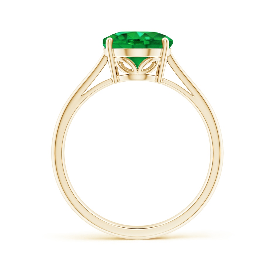 10x8mm AAA Oval Solitaire Emerald Cocktail Ring in Yellow Gold side 199