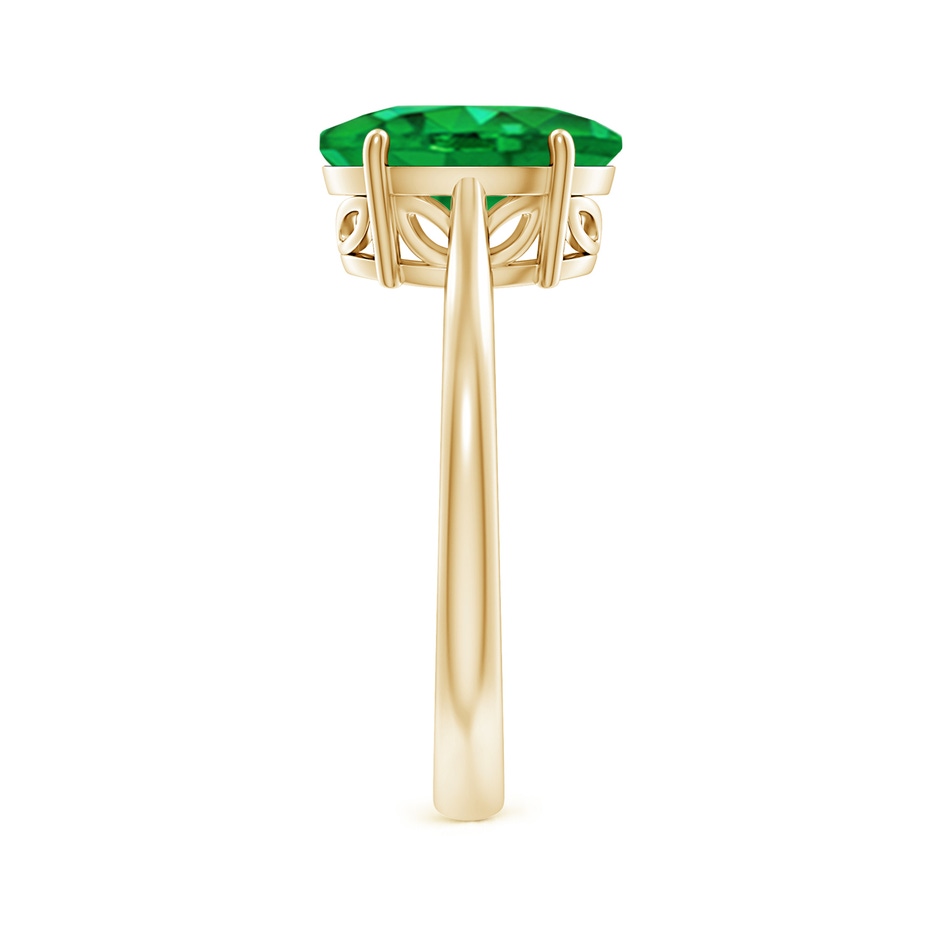 10x8mm AAA Oval Solitaire Emerald Cocktail Ring in Yellow Gold side 299