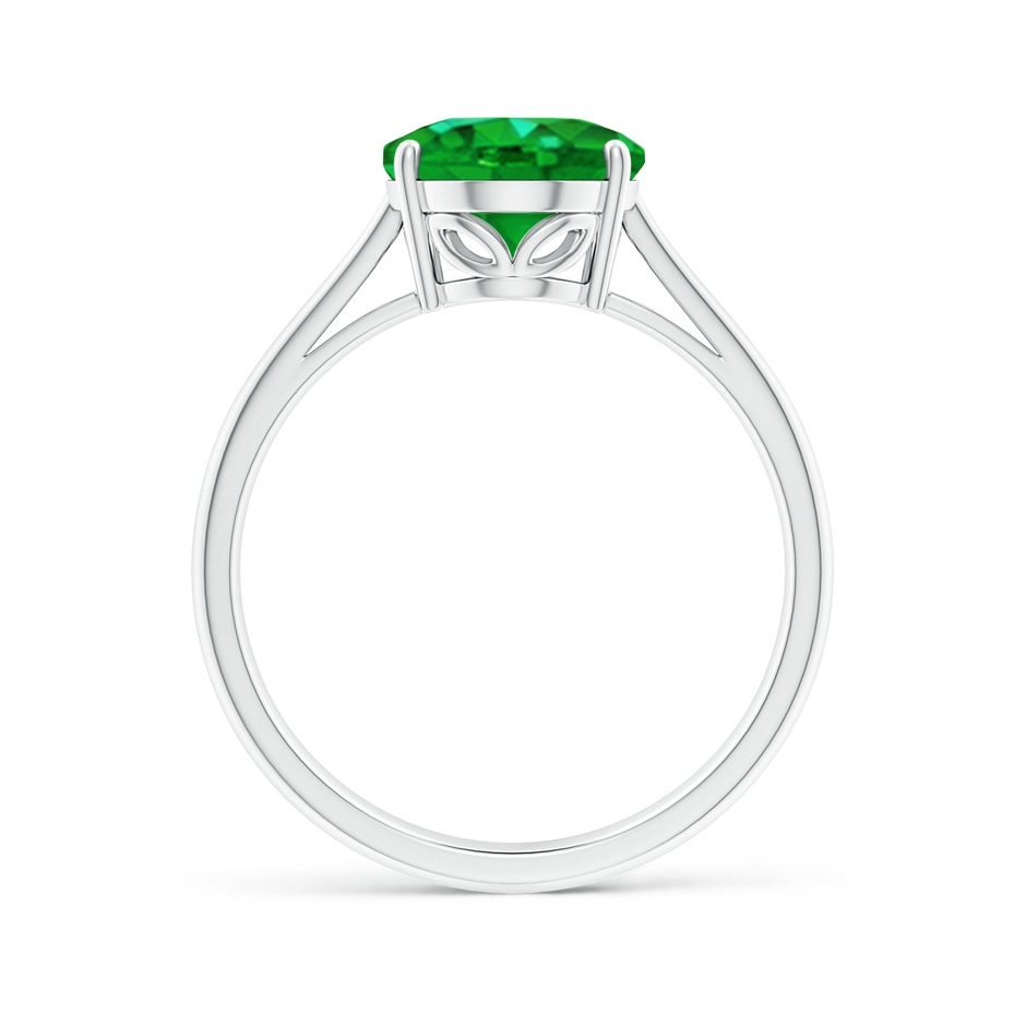 10x8mm AAAA Oval Solitaire Emerald Cocktail Ring in P950 Platinum side 199