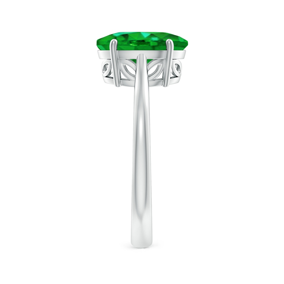 10x8mm AAAA Oval Solitaire Emerald Cocktail Ring in P950 Platinum side 299